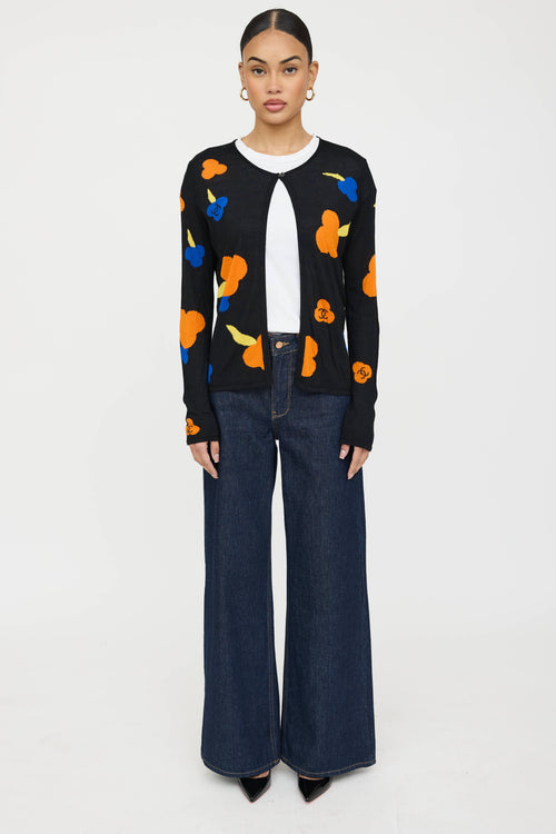 Chanel 2002 Knit Floral Cardigan