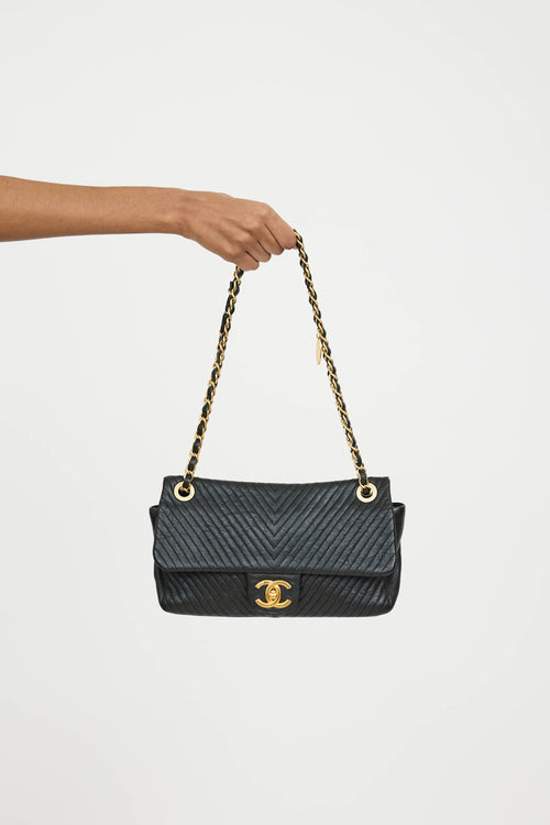 Chanel 2015 Leather Chevron Surpique Bag