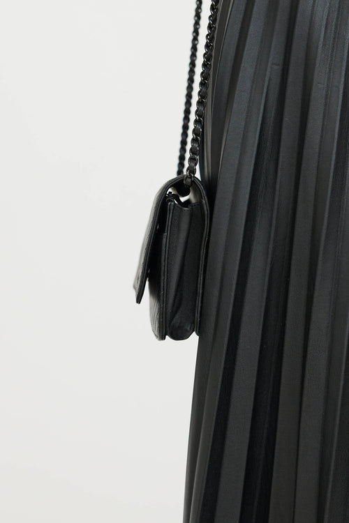 Chanel 2014 So Black Chevron Wallet On Chain