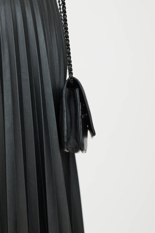 Chanel 2014 So Black Chevron Wallet On Chain