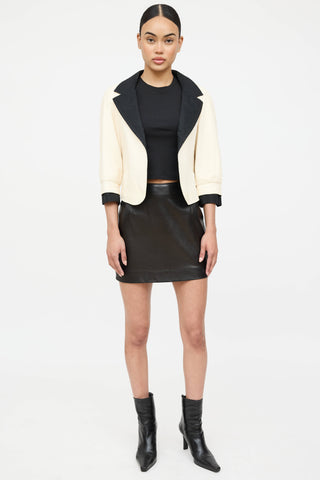 Chanel Leather Cropped Jacket