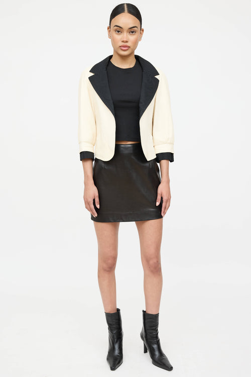 Chanel Leather Cropped Jacket