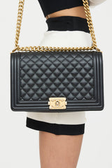 Chanel 2019 Medium Caviar Boy Bag
