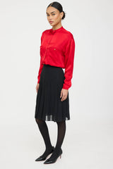 Chanel 2005 Silk Pleated Skirt