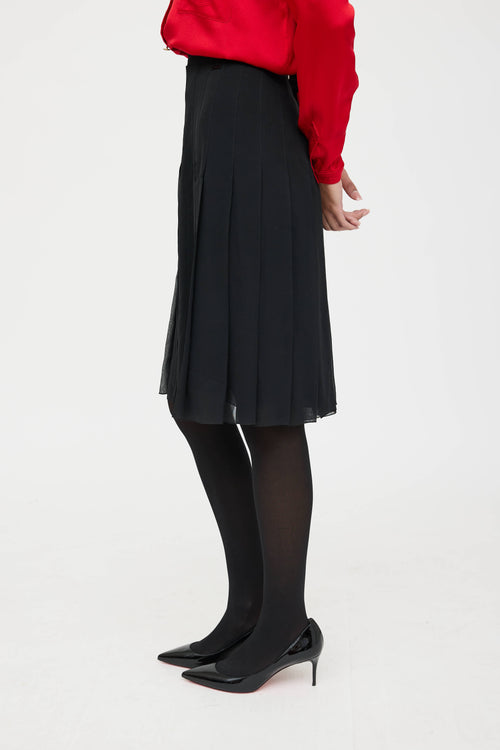 Chanel 2003 Silk Pleated Skirt