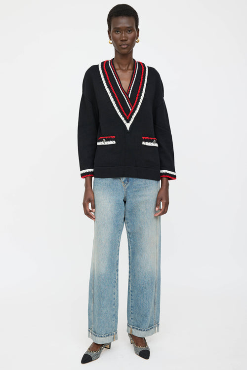 Chanel 19B Cashmere Striped Sweater