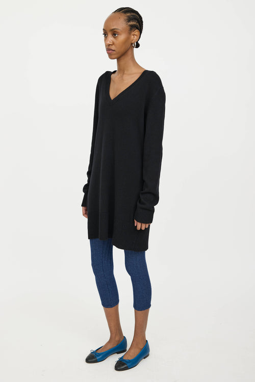 Chanel Wool Knit Logo Trouser