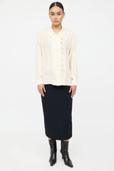 Chanel Quilted Button Up Top