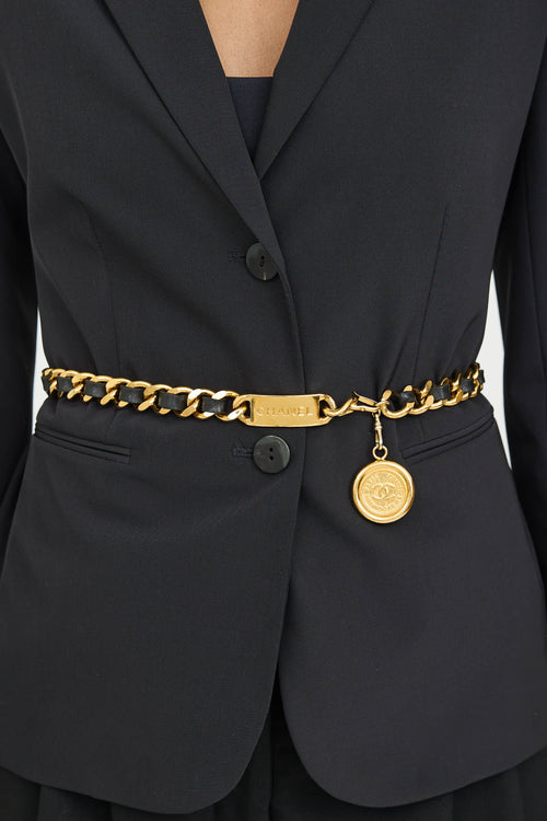 Chanel 1970's Braided Chain Link Leather Belt