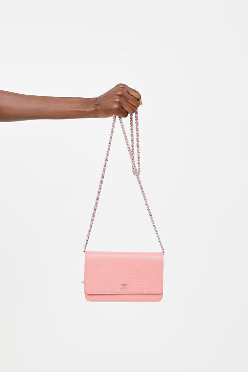 Chanel 2011 Camellia Embossed Wallet on Chain Bag