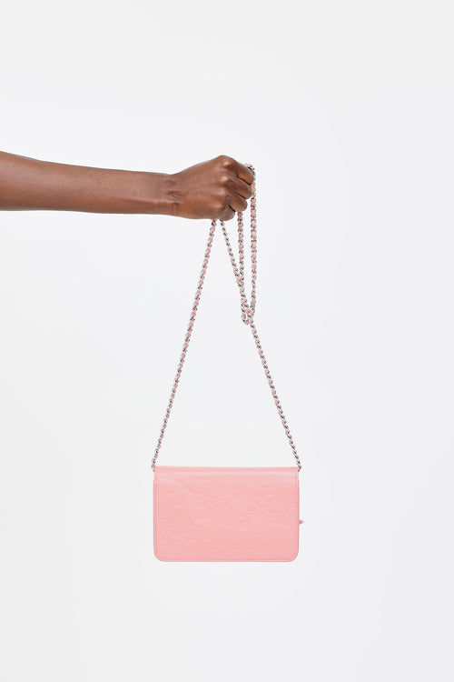 Chanel 2011 Camellia Embossed Wallet on Chain Bag