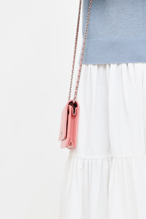 Chanel 2011 Camellia Embossed Wallet on Chain Bag
