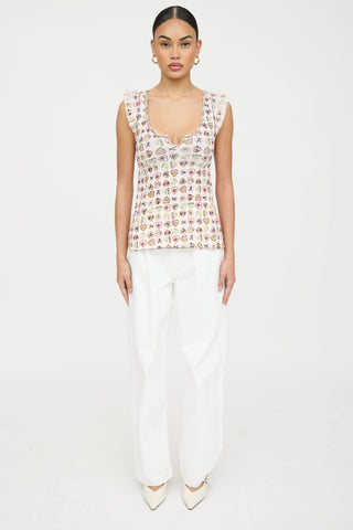 Chanel 2007 Ruffle Valentine Top
