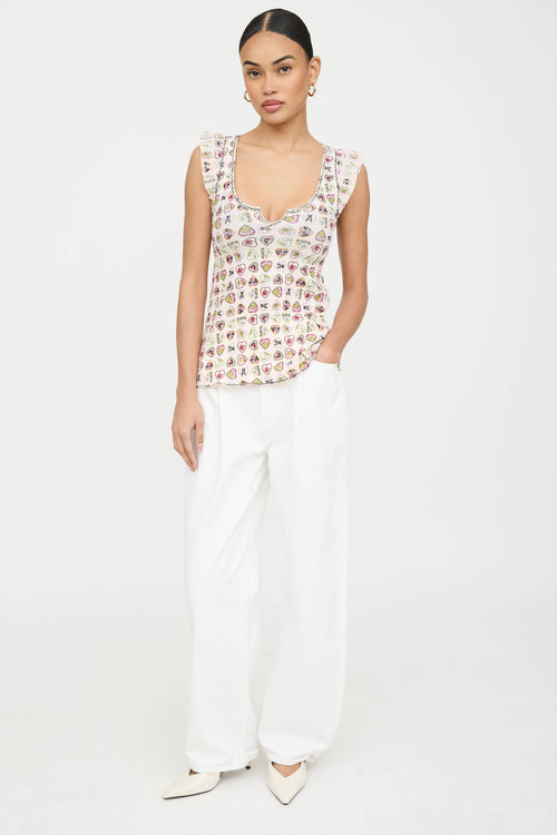 Chanel 2010 Ruffle Valentine Top