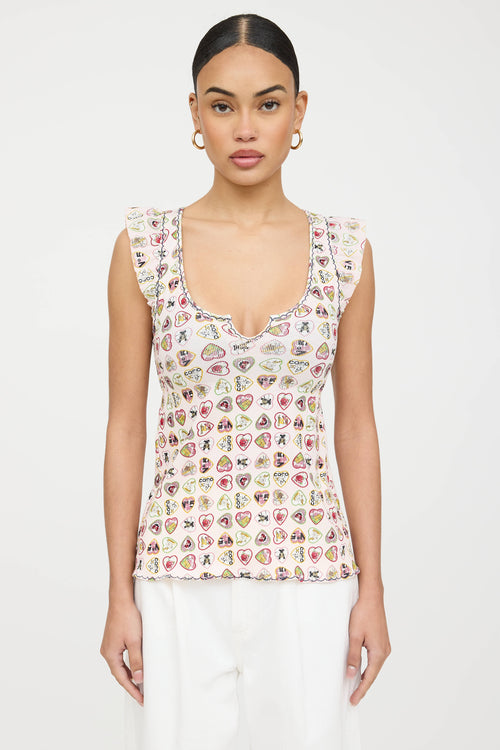 Chanel 2006 Ruffle Valentine Top