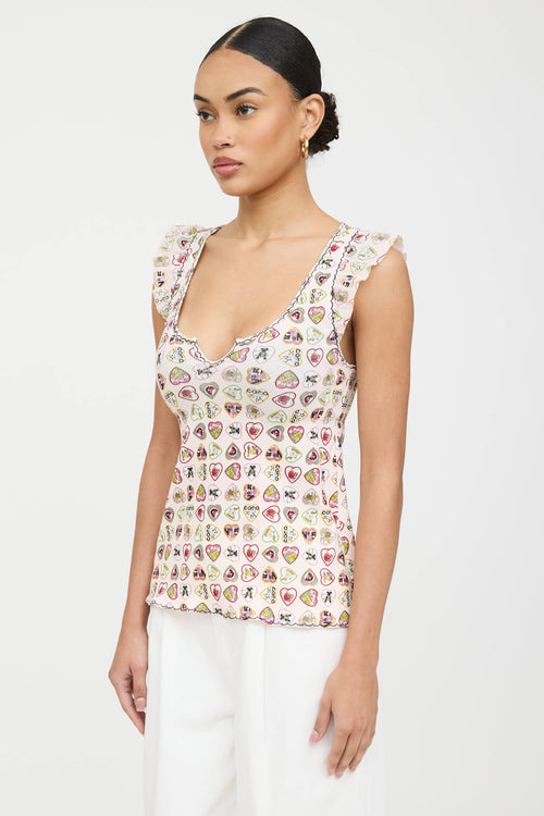 Chanel 2008 Ruffle Valentine Top