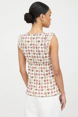 Chanel 2009 Ruffle Valentine Top