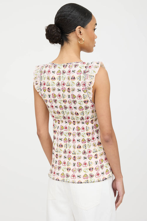 Chanel 2009 Ruffle Valentine Top