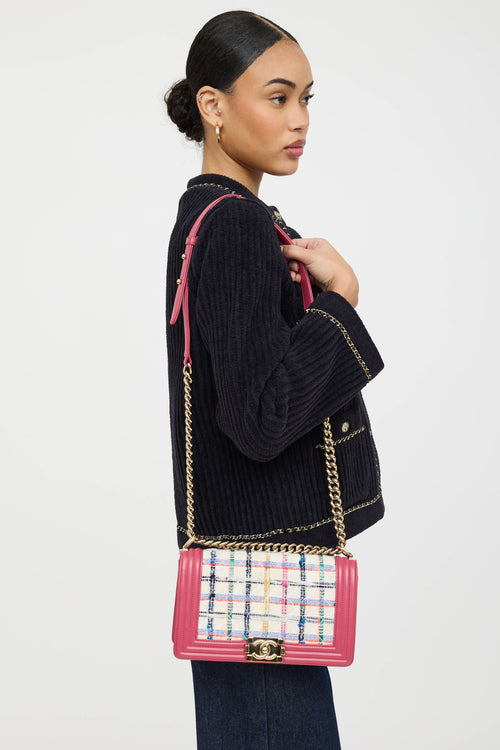 Chanel 2020 Medium Tweed Boy Bag