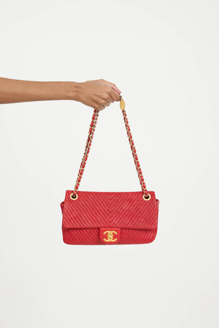 Chanel 2015 Leather Chevron Surpique Bag