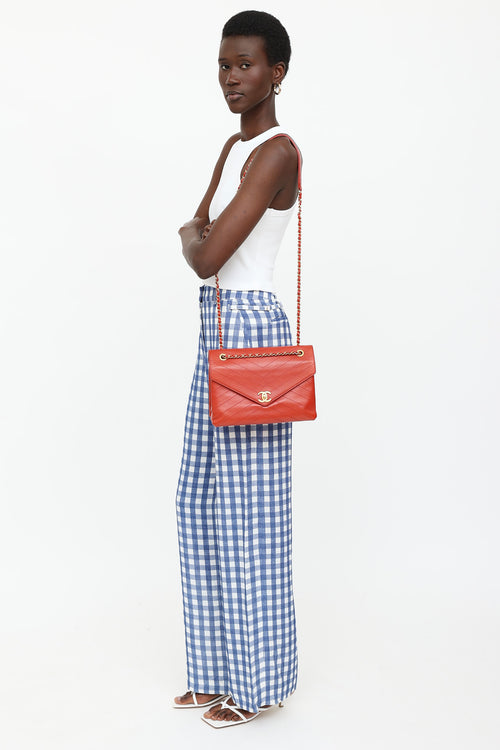 Chanel 2018 Medium Coco Chevron Envelope Flap Bag