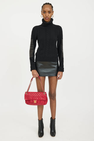 Chanel 2011 Leather Coco Pleats Bag