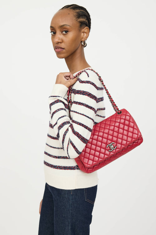 Chanel 2012 Leather Bubble Flap Quilted Bag