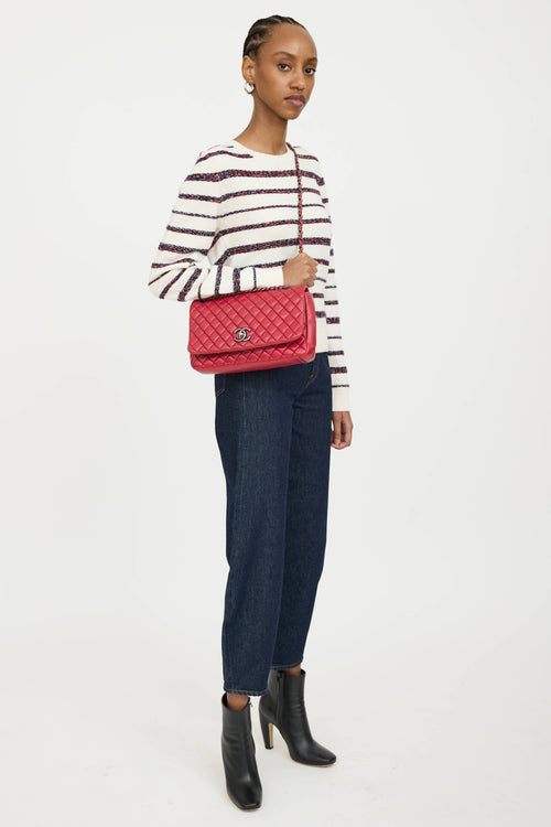 Chanel 2012 Leather Bubble Flap Quilted Bag