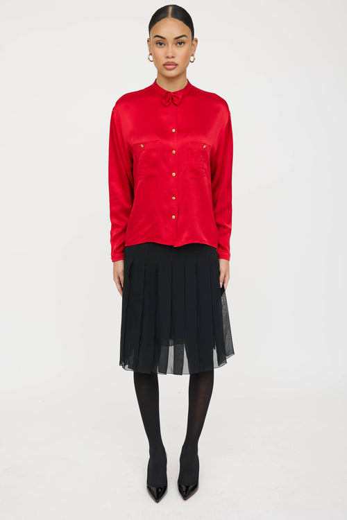 Chanel Bow Button Up Shirt