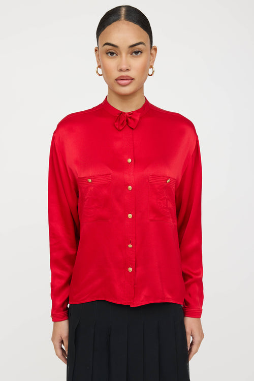Chanel Bow Button Up Shirt