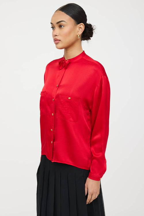 Chanel Bow Button Up Shirt