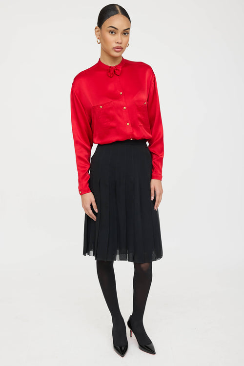 Chanel Bow Button Up Shirt