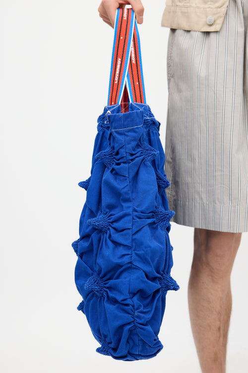 Charles Jeffrey Loverboy Blue Smocked Spikey Tote