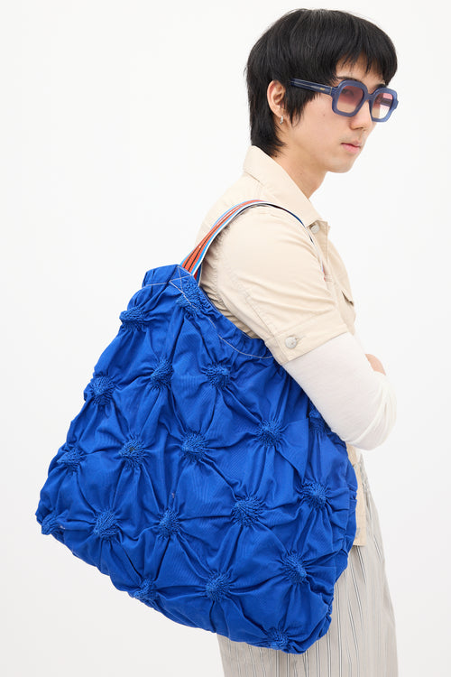 Charles Jeffrey Loverboy Blue Smocked Spikey Tote