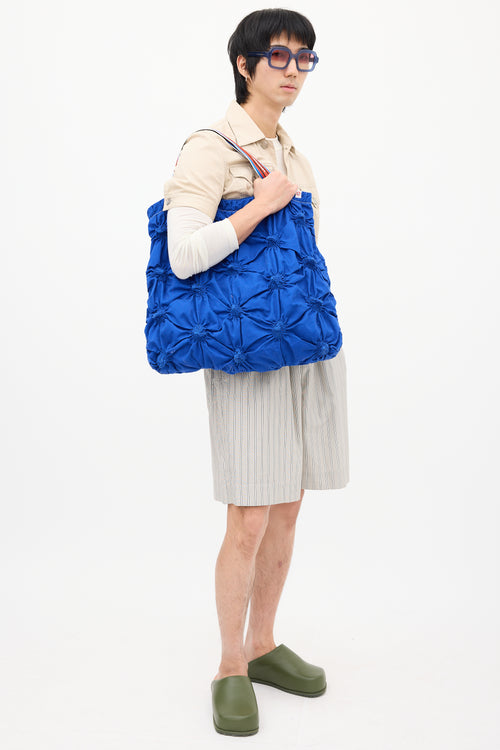 Charles Jeffrey Loverboy Blue Smocked Spikey Tote