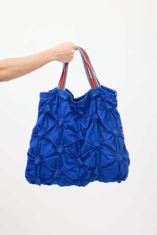 Charles Jeffrey Loverboy Blue Smocked Spikey Tote