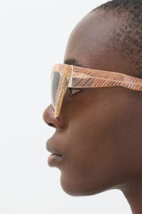 Charlotte Olympia X Linda Farrow Clear & Pink Tapered Sunglasses