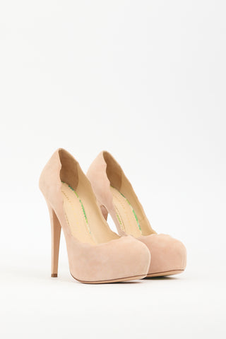 Charlotte Olympia Beige Suede Platform Pump