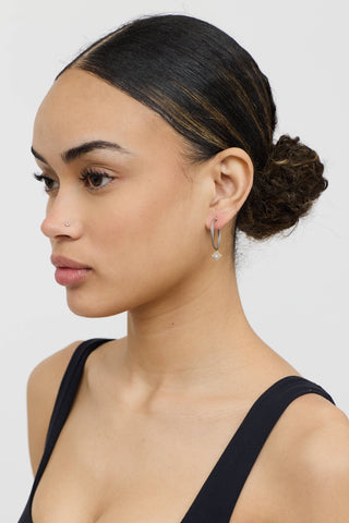 Fine Jewelry 18K Yellow Gold & Diamond Cable Hoop Earrings