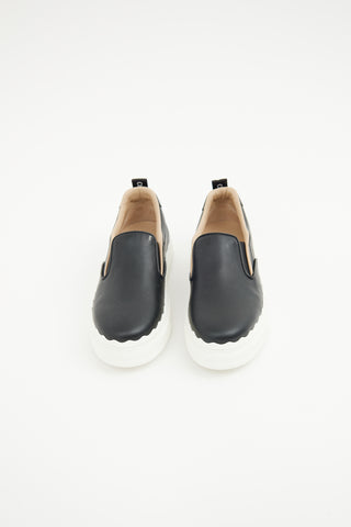 Chloé Black & White Scallop Ivy Sneaker