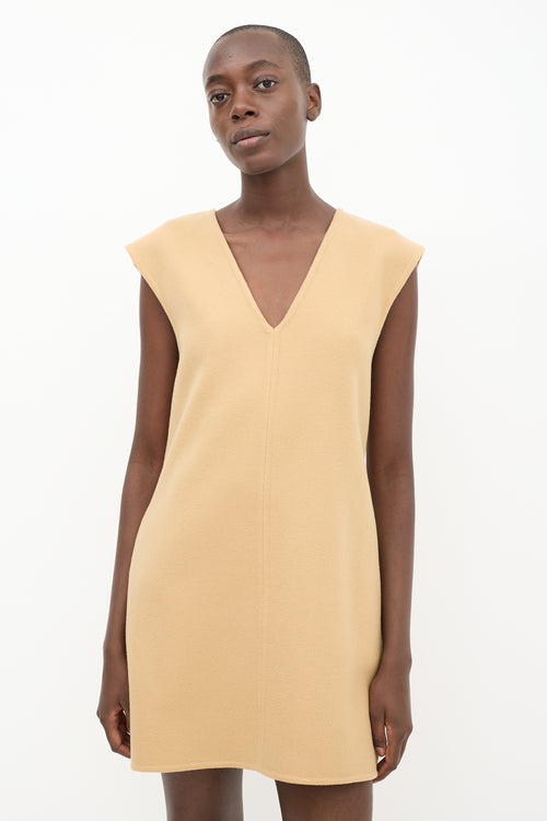 Chloé Beige Wool Barley Panelled Dress