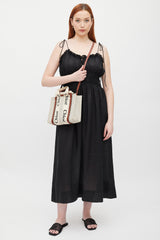Chloé Beige & Brown Logo Woody Tote