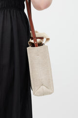 Chloé Beige & Brown Logo Woody Tote