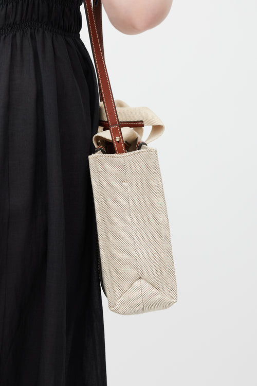 Chloé Beige & Brown Logo Woody Tote