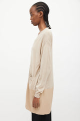 Chloé Beige Cashmere & Silk Cardigan Dress