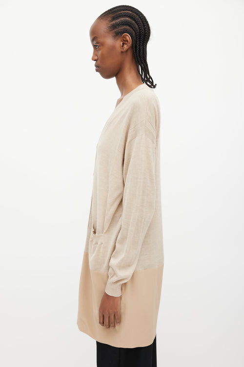 Chloé Beige Cashmere & Silk Cardigan Dress