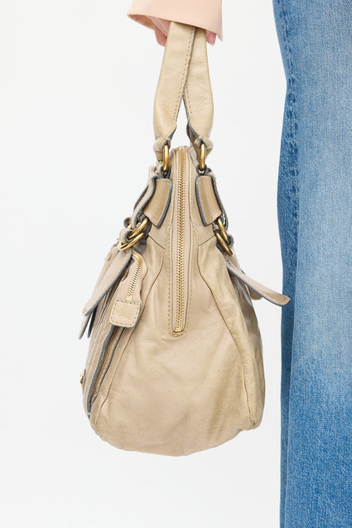 Chloé Beige Leather Bay Bag