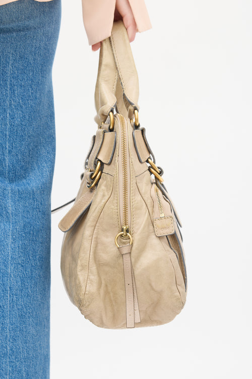 Chloé Beige Leather Bay Bag