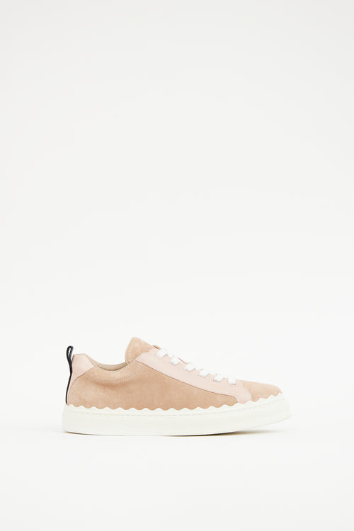 Chloé Pink & White Scallop Sneaker