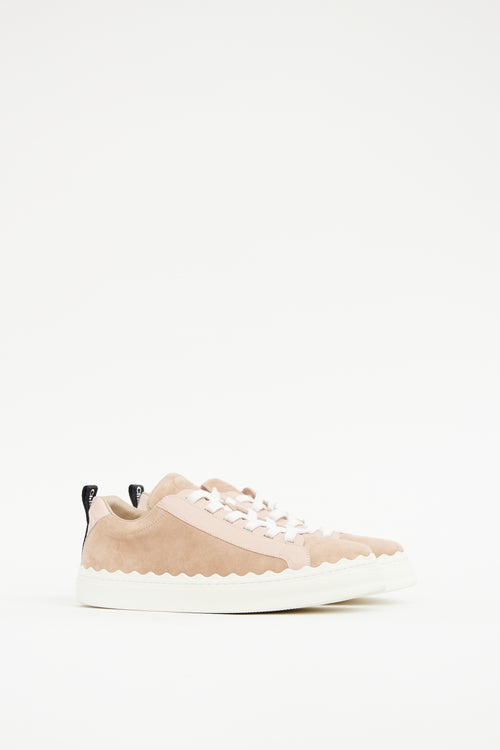 Chloé Pink & White Scallop Sneaker